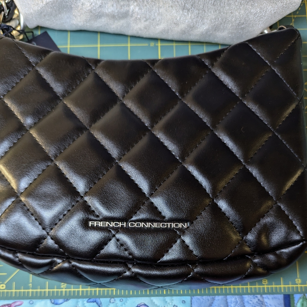 French Connection Black Quilted Shoulder Bag - Picture 5 of 9